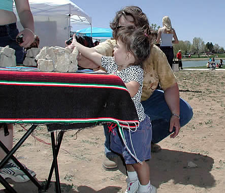 Judy helping the smallest Kiva Car Tosser!